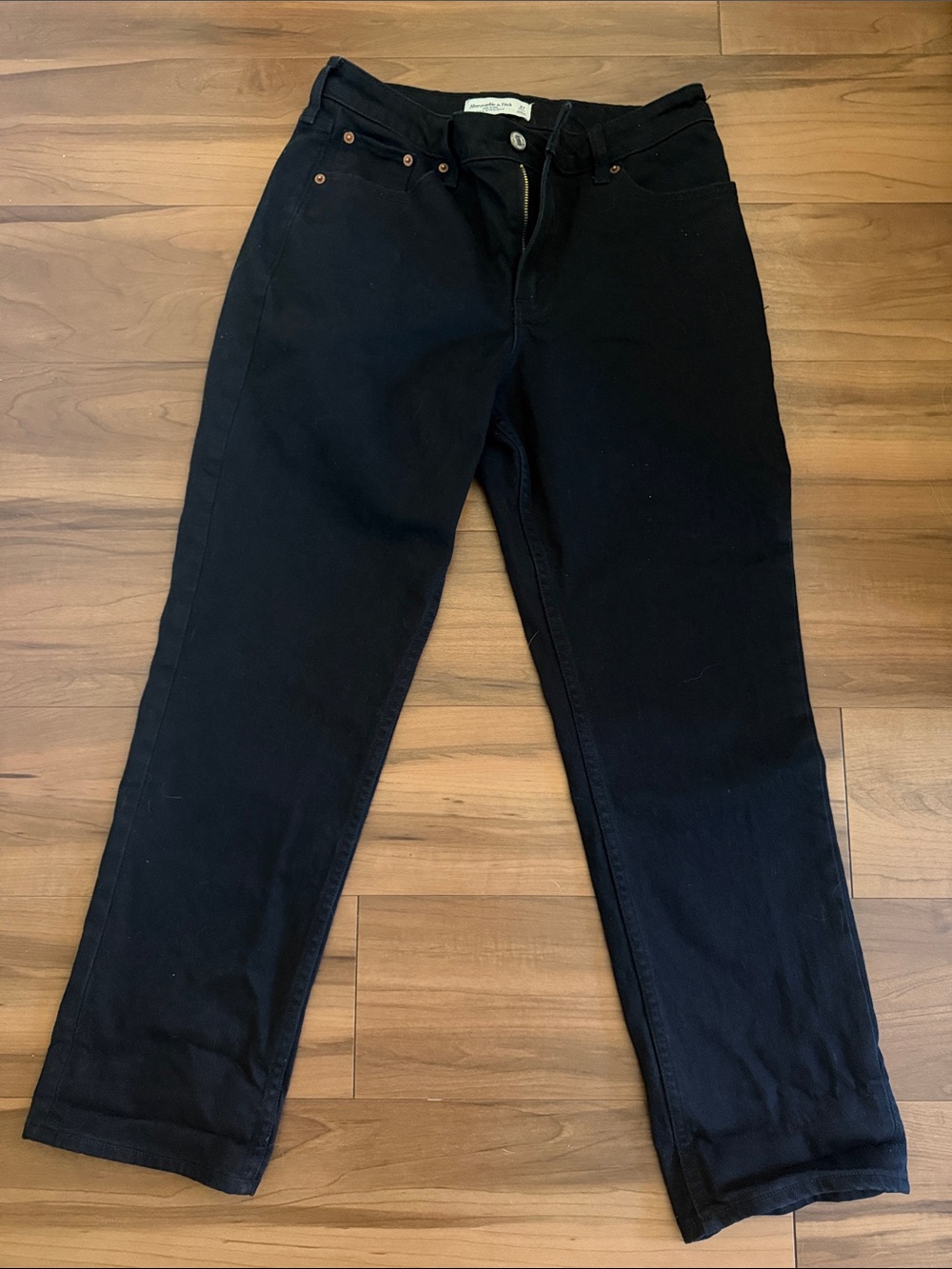 Abercrombie & Fitch Black Mid-Rise 90's Straight Jeans
